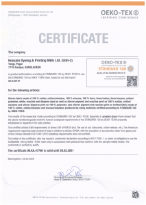 OekoTex-CertificateWovenFabric